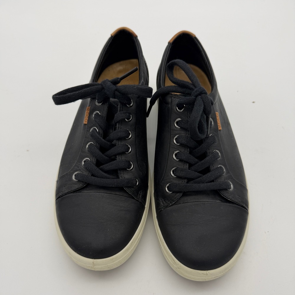 ECCO Soft 7 Mens Black Leather Low Top Sneakers Size 39 EU 8 US 430003-01001
